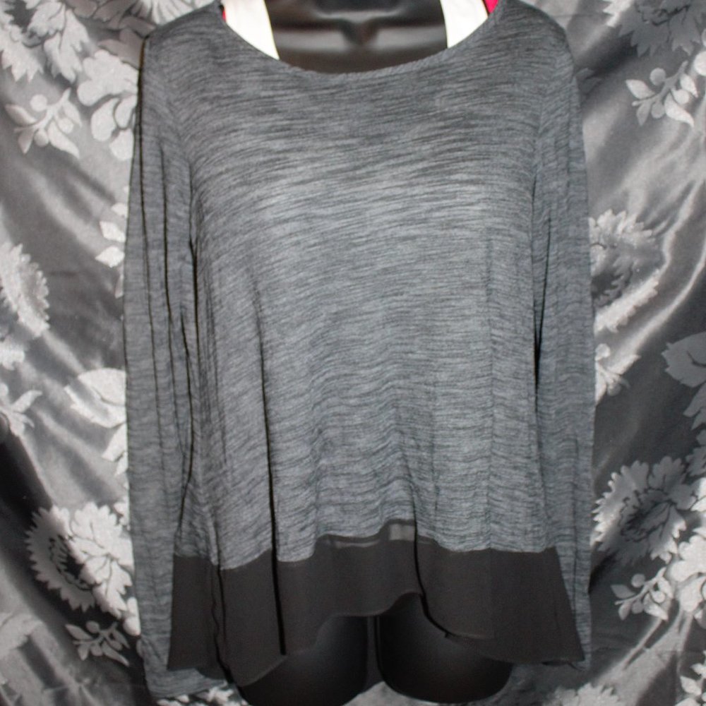 BCBGMaxAzria mesh trim shirt